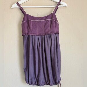 Lululemon Women’s Priiti Size 4 Babydoll Ruffle Tank Top Yoga Sleeveless Purple